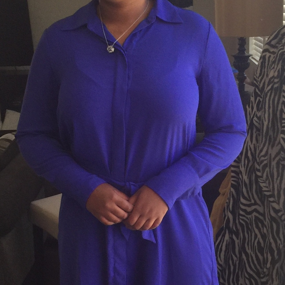 Blue Shirt Dress SIZE XL $10